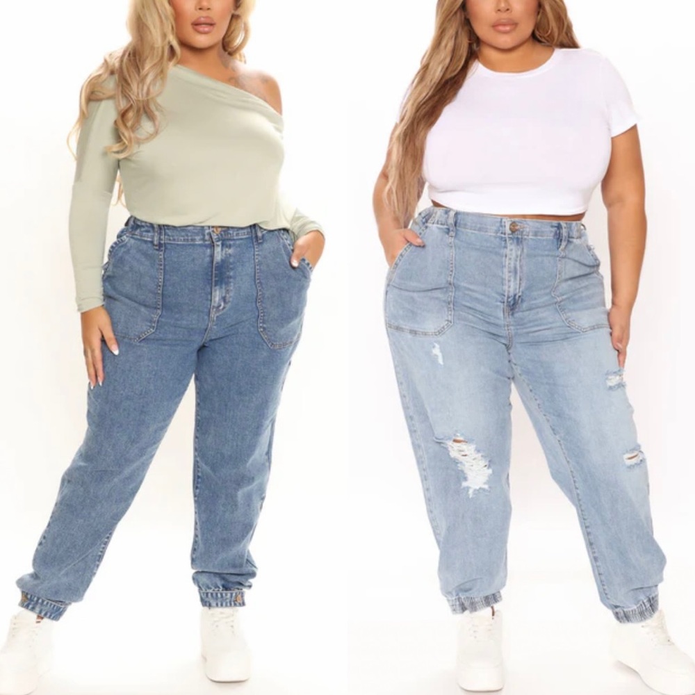 NWT Fashion Nova Denim Jogger Jeans Bundle in 3X